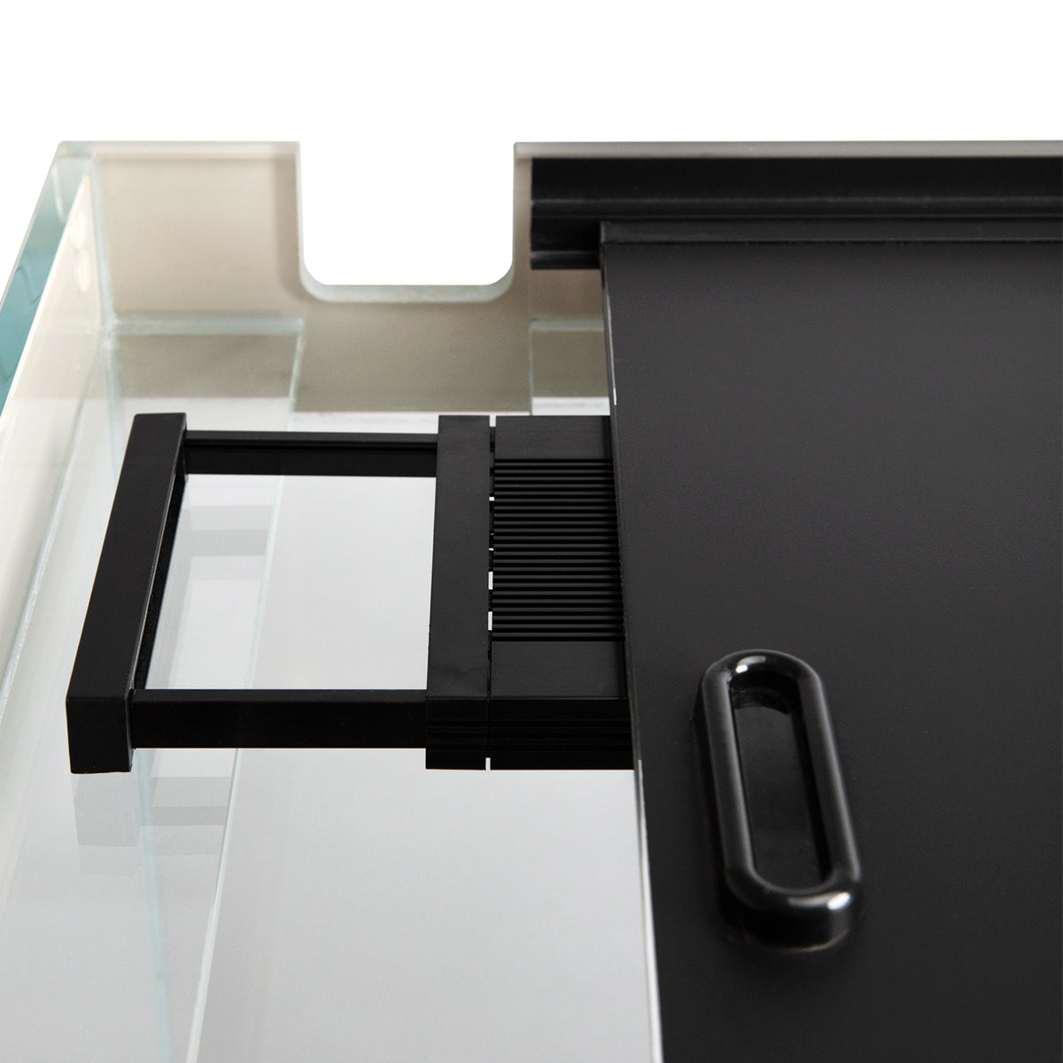 AQPET ACQUARIO RIVERIUM PLUS 90X50X55 H - 10 MM EXT. - CON LUCE LED, FILTRO ESTERNO E SUPPORTO BIANCO