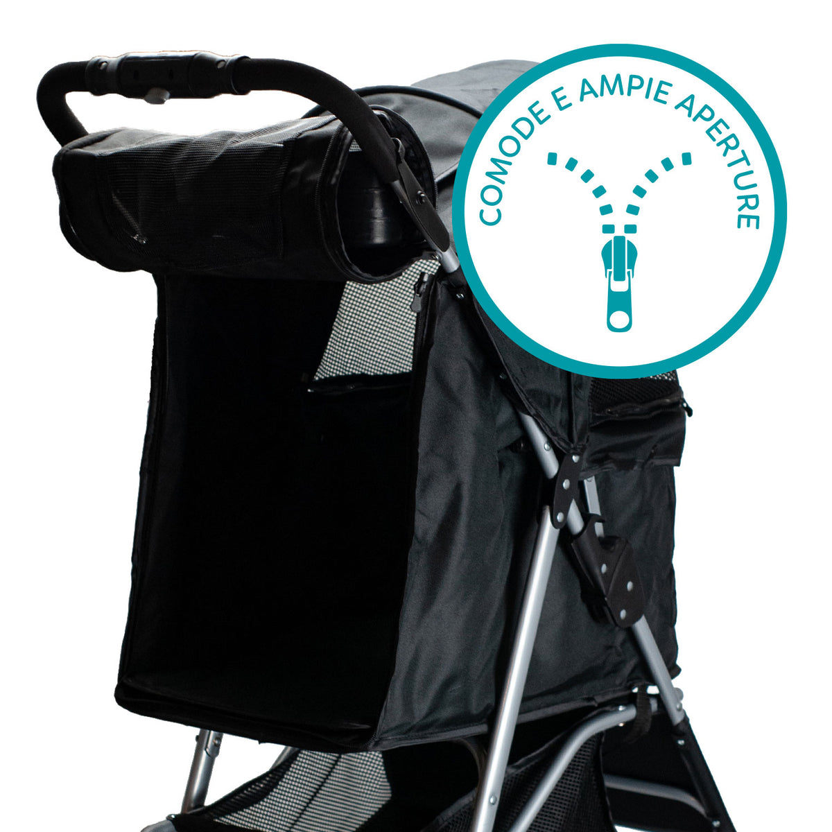 AQPET FRIENDS Passeggino Comodo E Pratico Per Cani Taglia Media / Piccola Per Cani E Gatti Viaggio Sicuro
