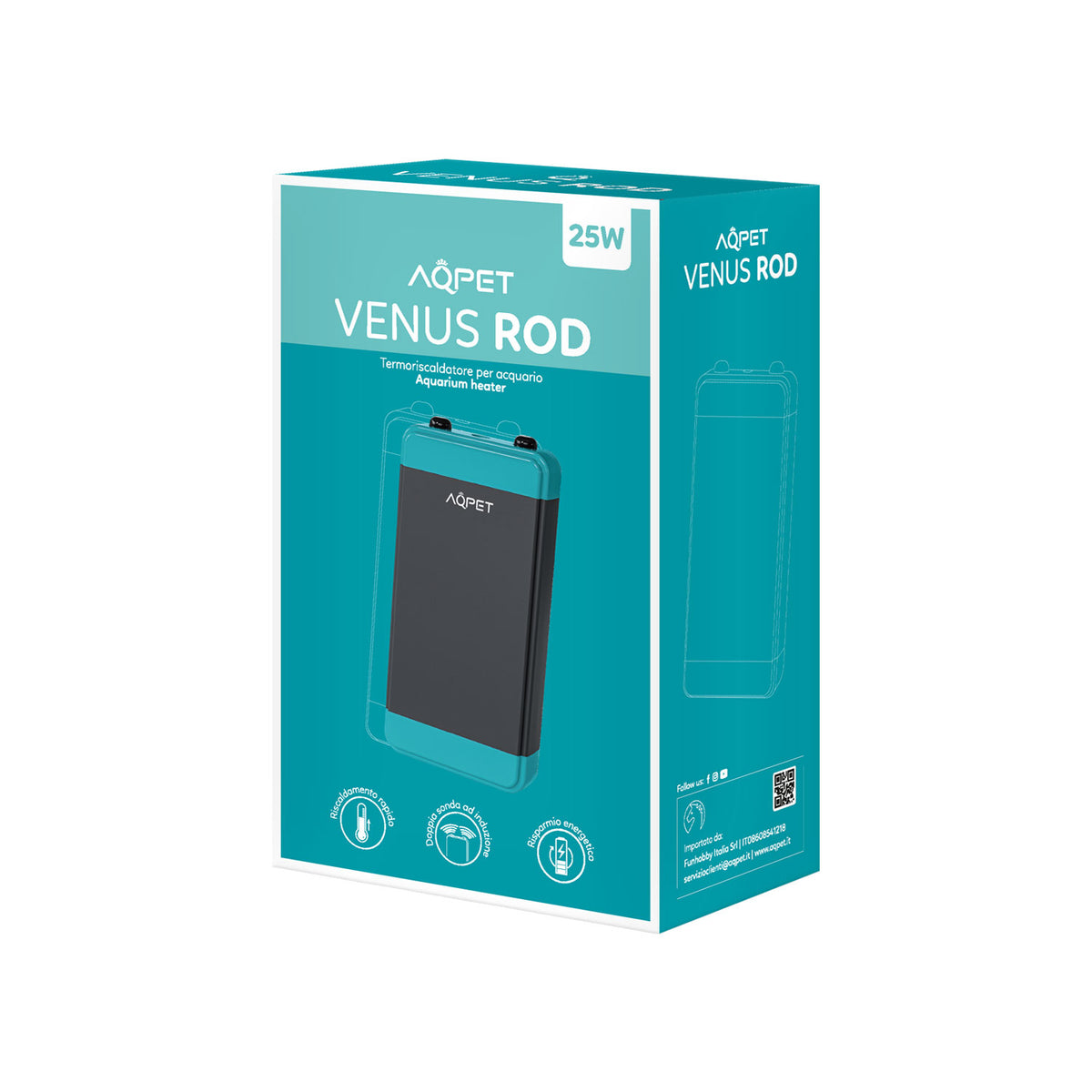 AQPET RISCALDATORE VENUS XS ROD 25 WATT NEW