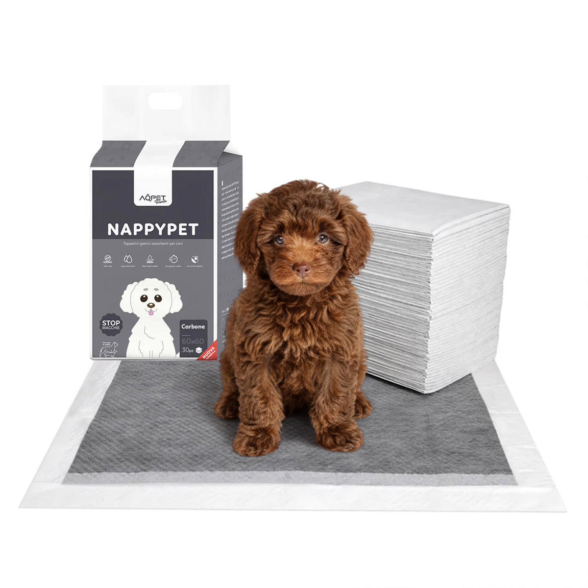 AQPET FRIENDS Tappetini Igienici Al Carbone Misura 30 Pz Per Cani Ultra Assorbenti Antiodore Impermeabili Addestramento Cuccioli Igiene Casa Al Carbone Attivo Igiene Quotidiana