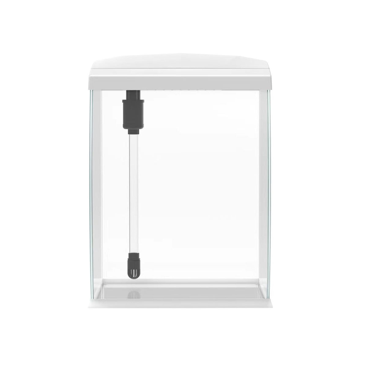 AQPET CURVE DESKTOP PANORAMIC GLASS AQUARIUM - WITH FILTER, HEATER - WHITE