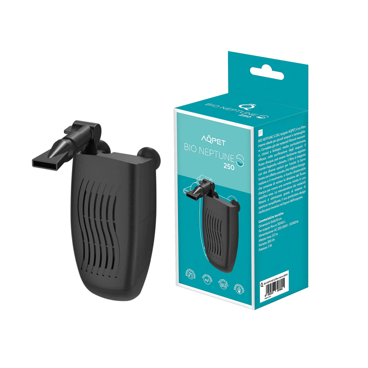 AQPET AQUARIUM ONE MINI GLASS 20 LITERS 39x22x26h BLACK