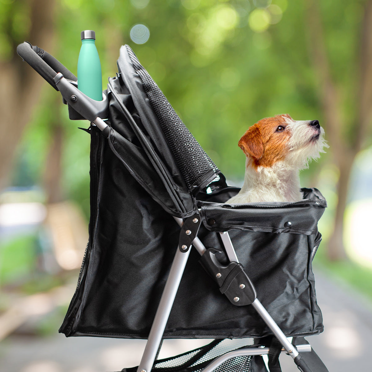 AQPET FRIENDS Passeggino Comodo E Pratico Per Cani Taglia Media / Piccola Per Cani E Gatti Viaggio Sicuro