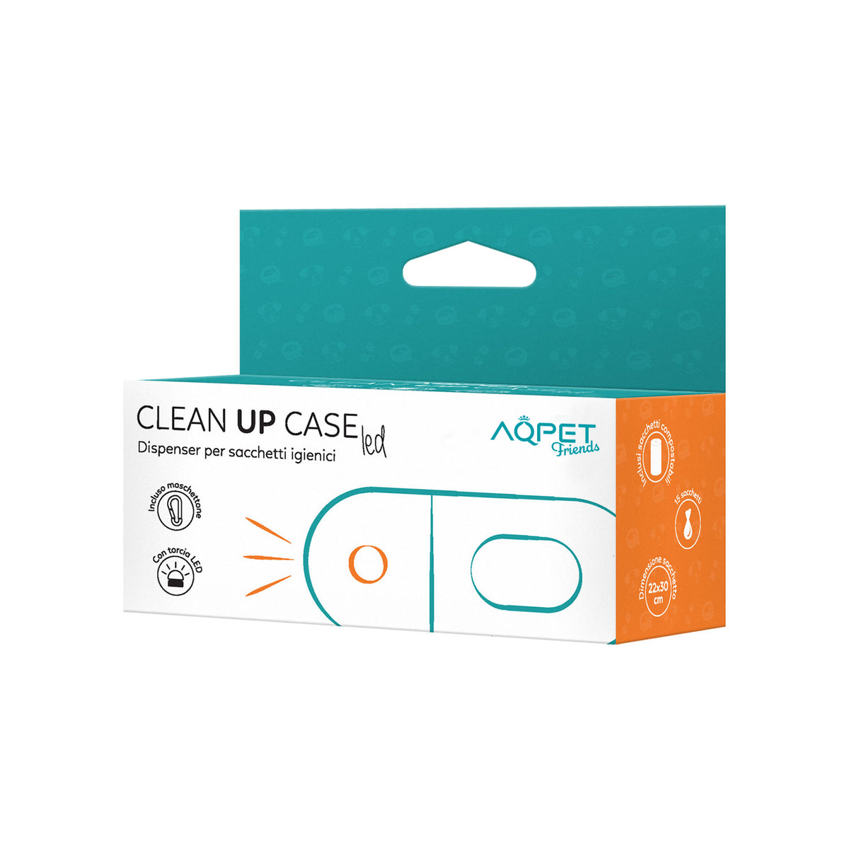 AQPET FRIENDS Plastic Dispenser with LED Flashlight, Including Waste Bags