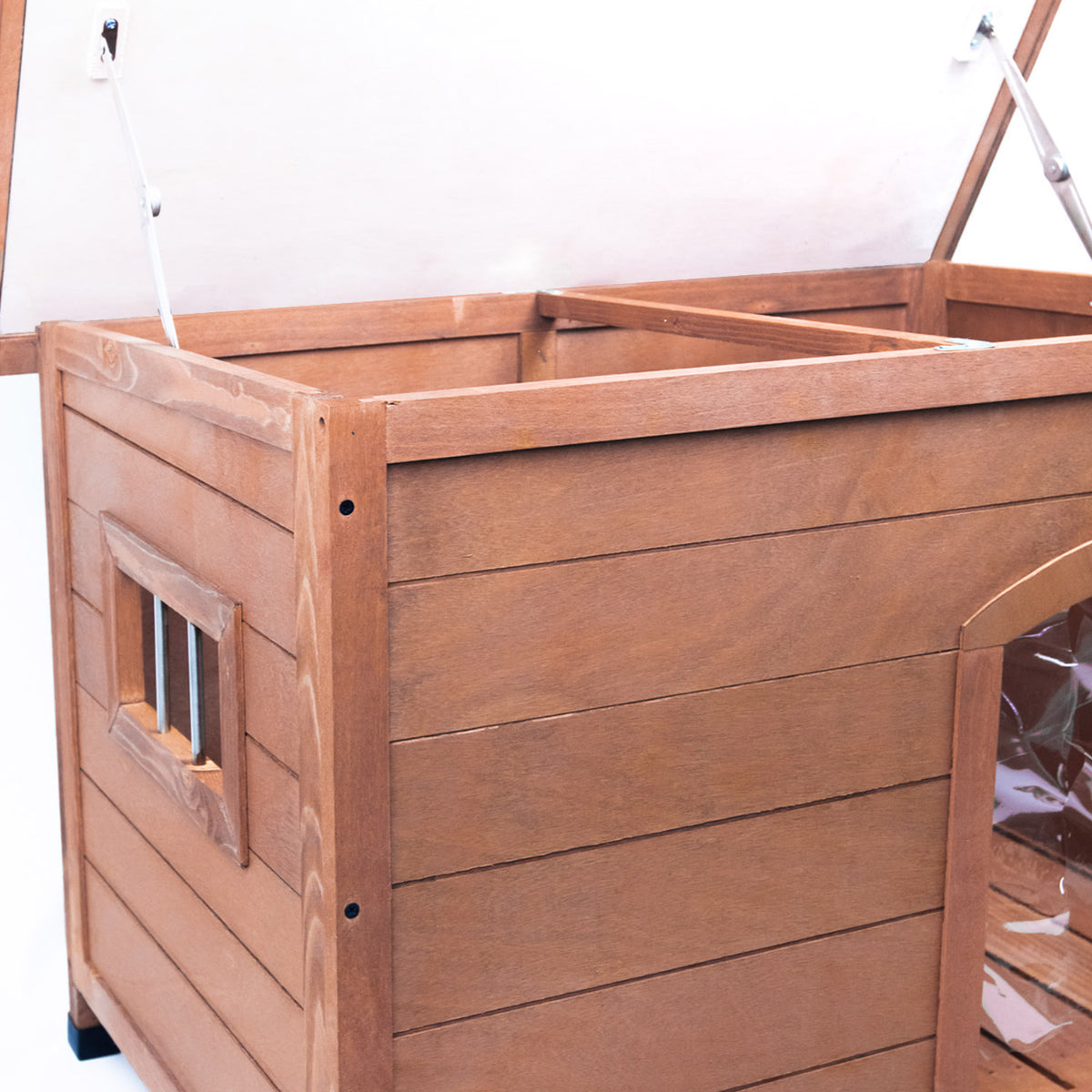 AQPET FRIENDS Wooden Kennel with Openable Roof for Dogs and Cats Comfort and Relaxation