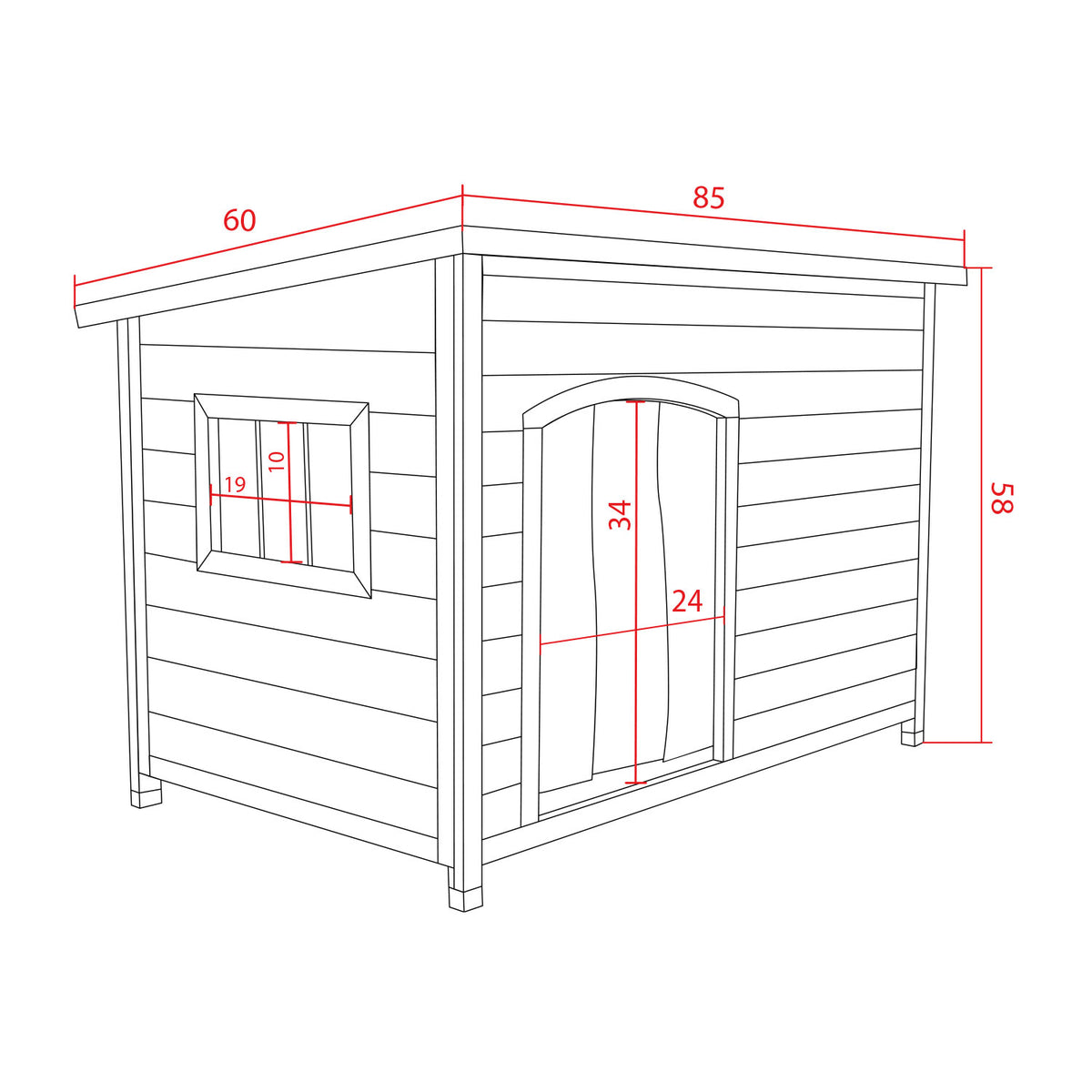 AQPET FRIENDS Wooden Kennel with Openable Roof for Dogs and Cats Comfort and Relaxation