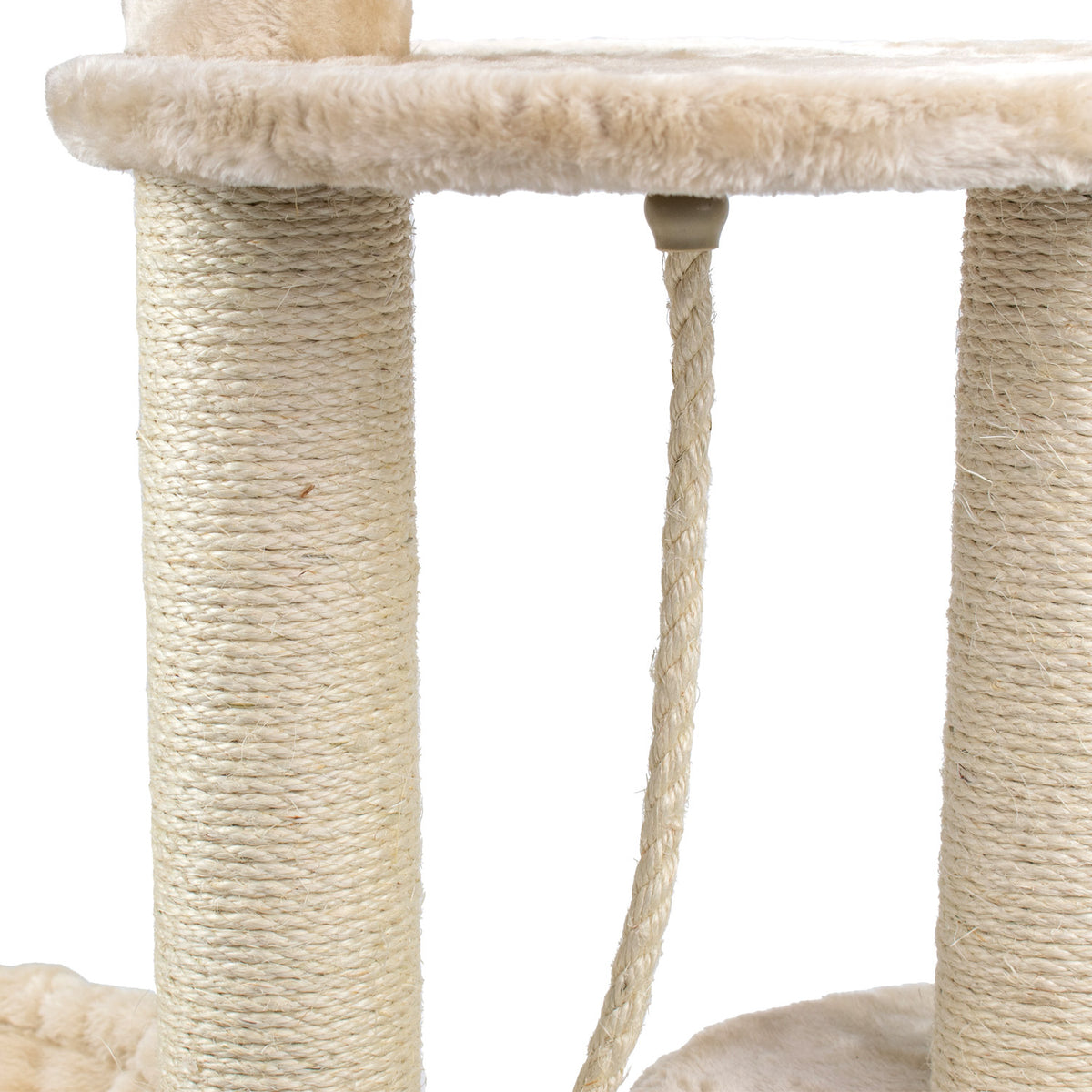 AQPET FRIENDS Athens Cat Scratching Post 115 cm with Cat Bed Tree Playground Toy Scratcher for Cat Beige