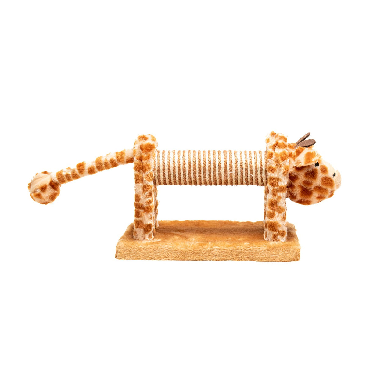 AQPET FRIENDS Tiragraffi in Sisal e peluche per il divertimento del tuo gatto, Giraffa misure 56x18x18 cm