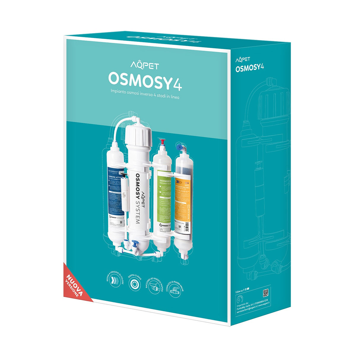 AQPET OSMOSY4 IMPIANTO OSMOSI 4 STADI IN LINEA