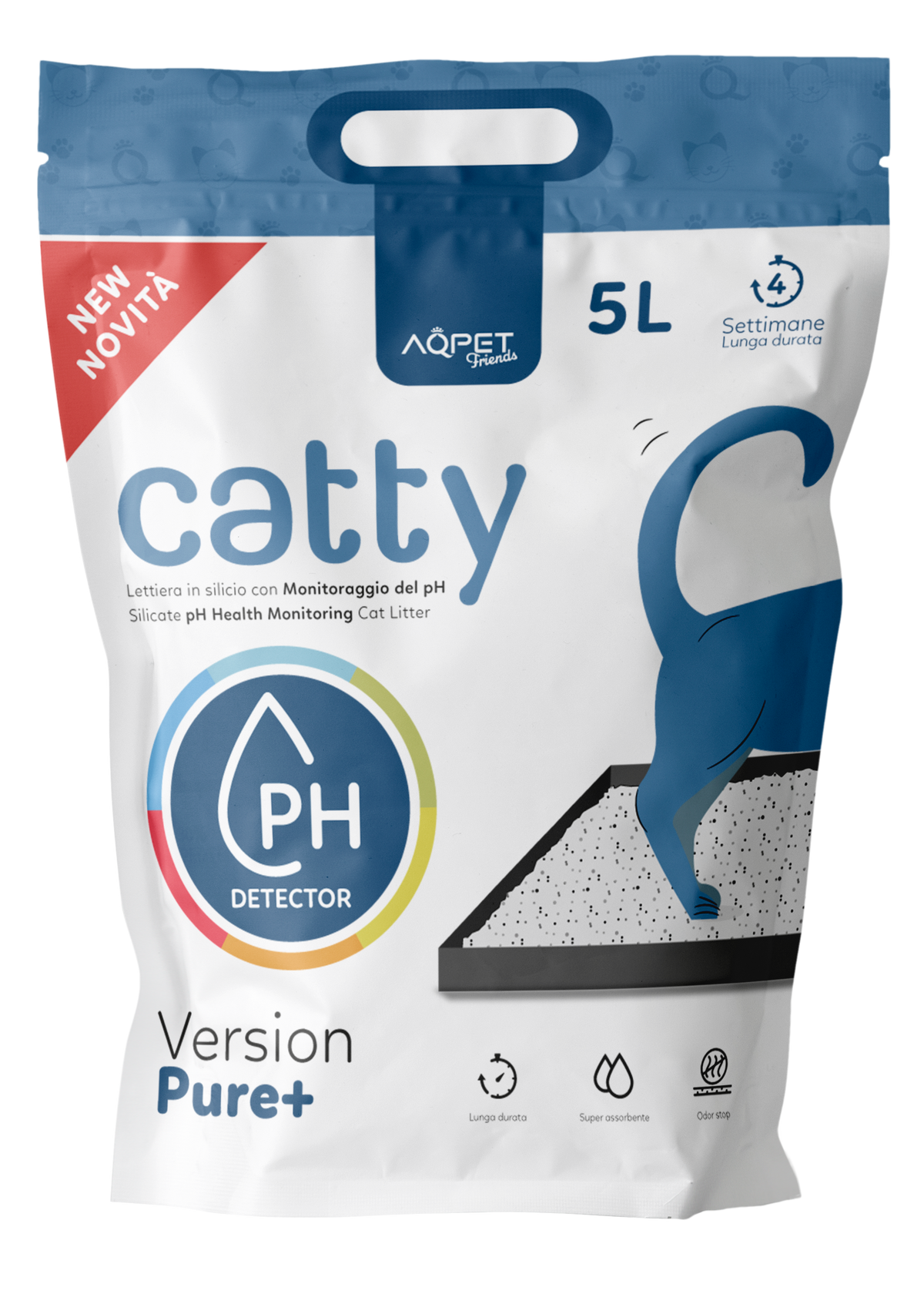AQPET FRIENDS Lettiera In Silicio Catty Profumazione PH Check Per Gatti Super Assorbente Antiodore Igiene Gatto