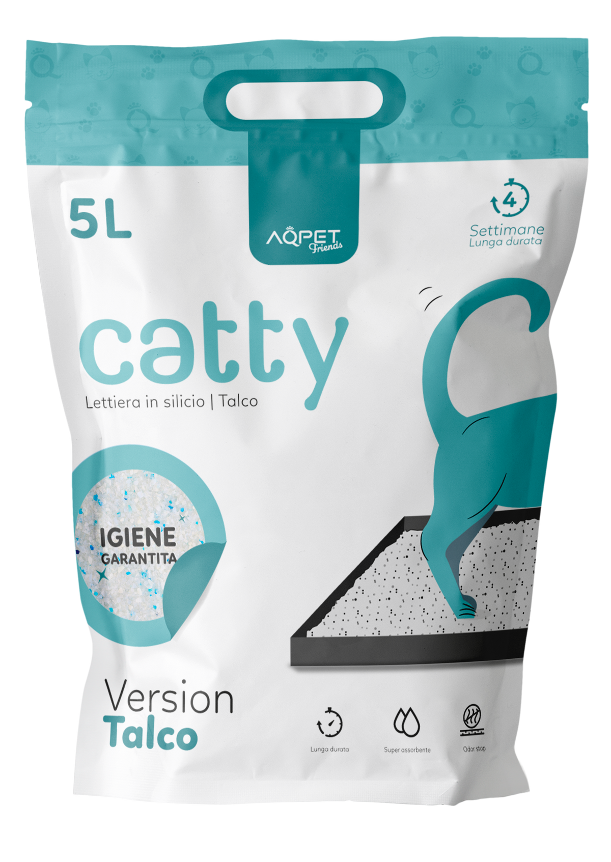 AQPET FRIENDS Catty Silica Gel Cat Litter Talcum Scent Super Absorbent Odor Control Cat Hygiene