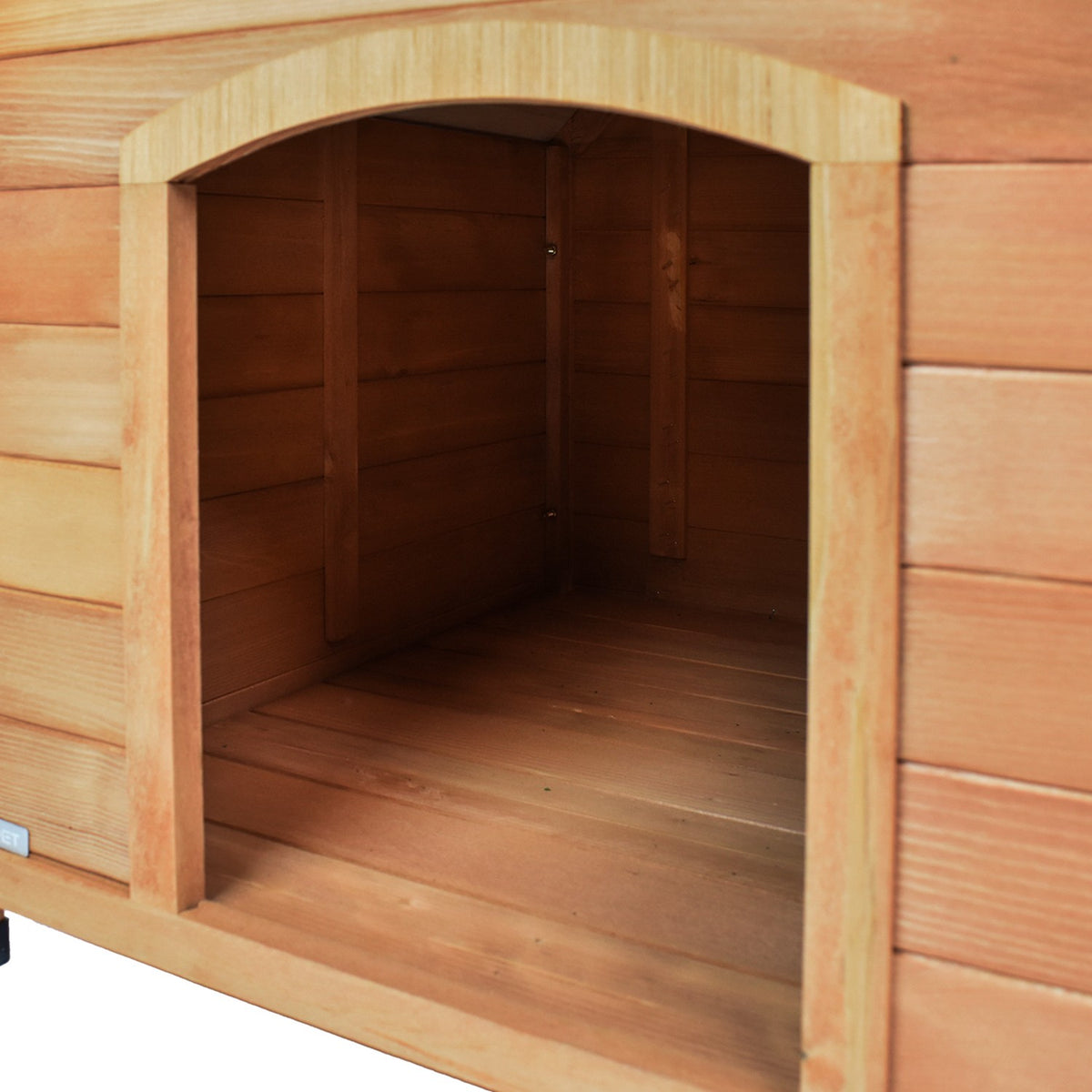 AQPET FRIENDS Suite Cuccia In Legno Con Tetto Spiovente Completa Di Tenda Termica Per Cani E Gatti