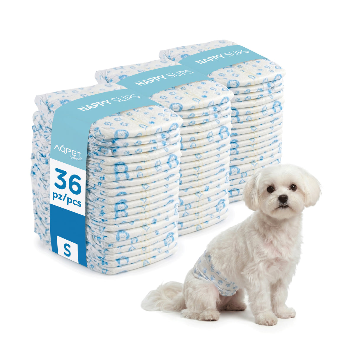 AQPET FRIENDS Nappy Slips Male Dog Diapers 36 Pieces Absorbent Daily Hygiene