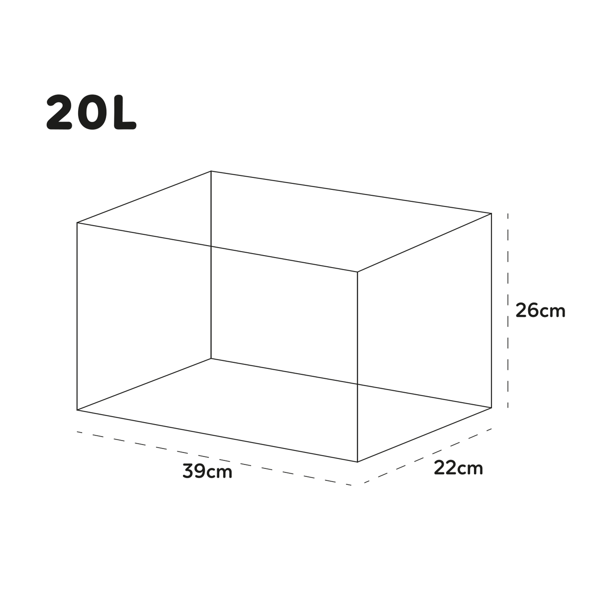 AQPET ONE MINI GLASS AQUARIUM 20 LT 36x22x26h