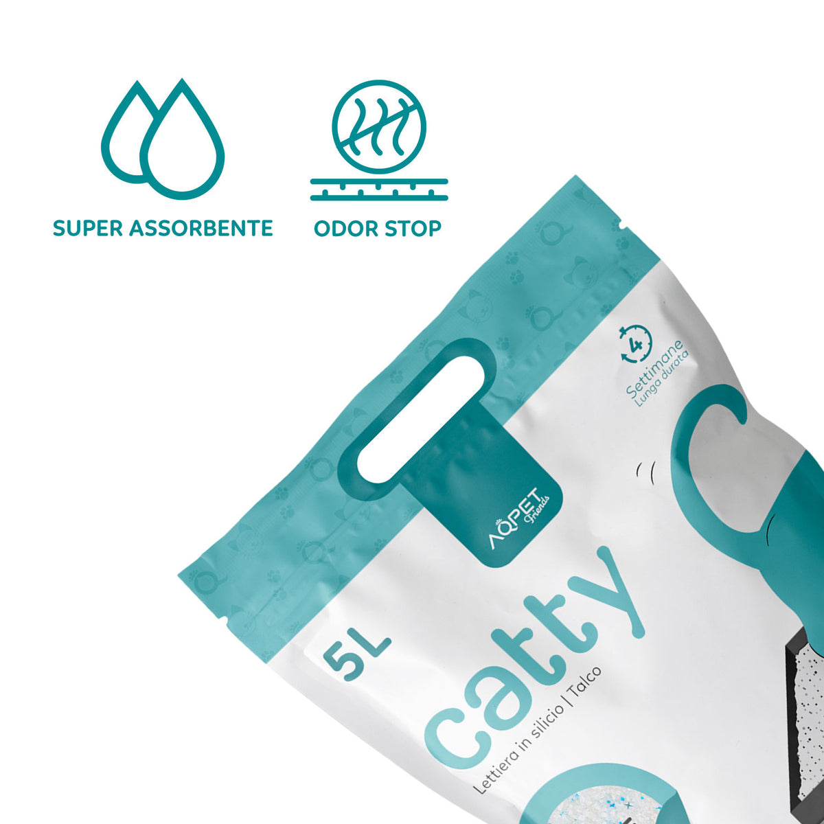 AQPET FRIENDS Catty Silica Gel Cat Litter Talcum Scent Super Absorbent Odor Control Cat Hygiene