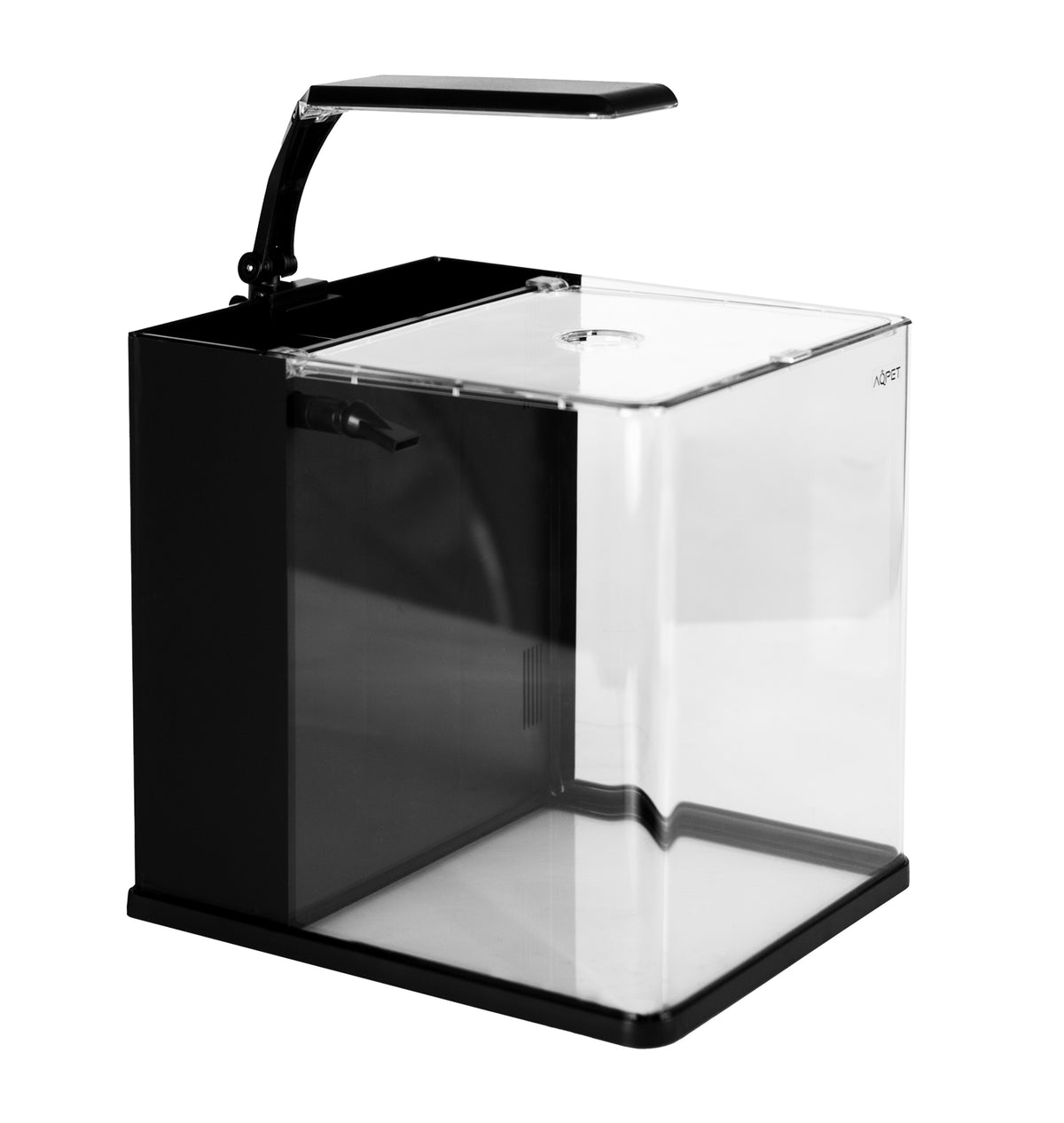 AQPET GLASS AQUARIUM QUBE 25 COMPLETE SET LIGHT + PUMP + FILTER MATERIALS