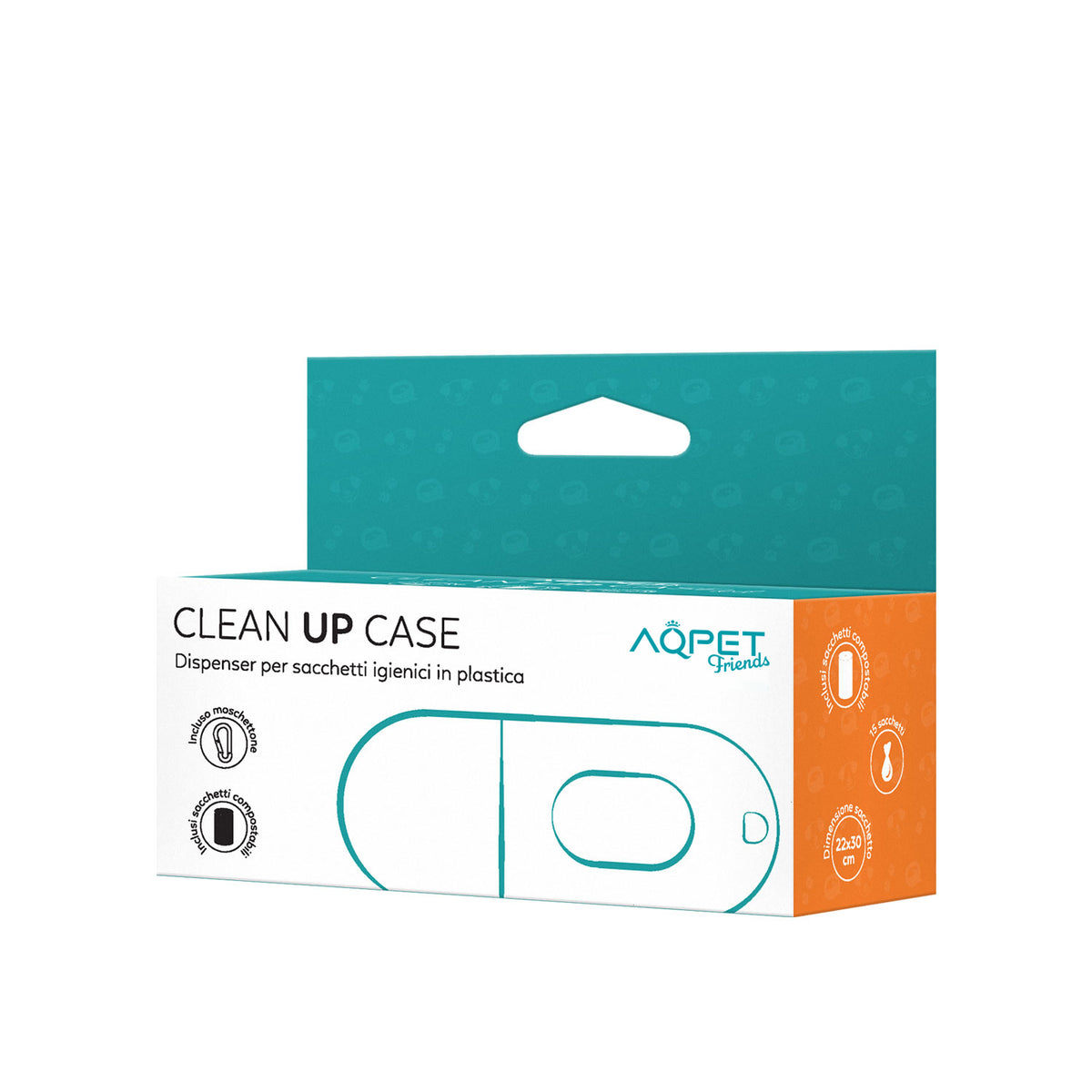 AQPET FRIENDS CleanUp Case Plastic Waste Bag Dispenser with Karabiner Included Bags