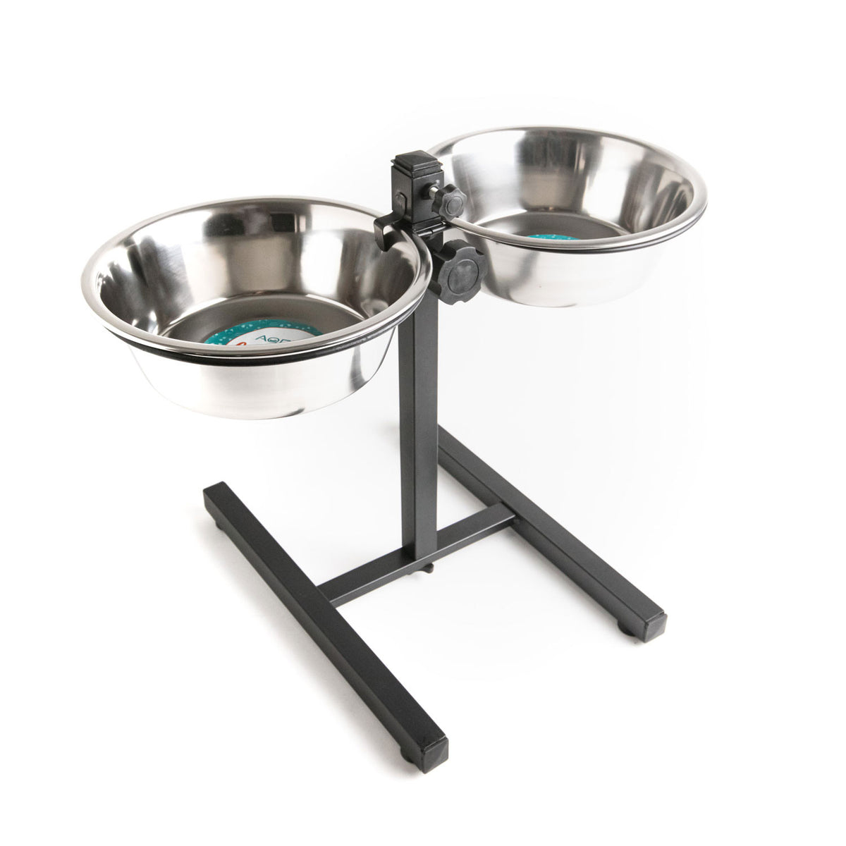 AQPET FRIENDS Yummy H Support With 2 Raised Stainless Steel Bowls Adjustable Height For Dogs Cats Small Animals