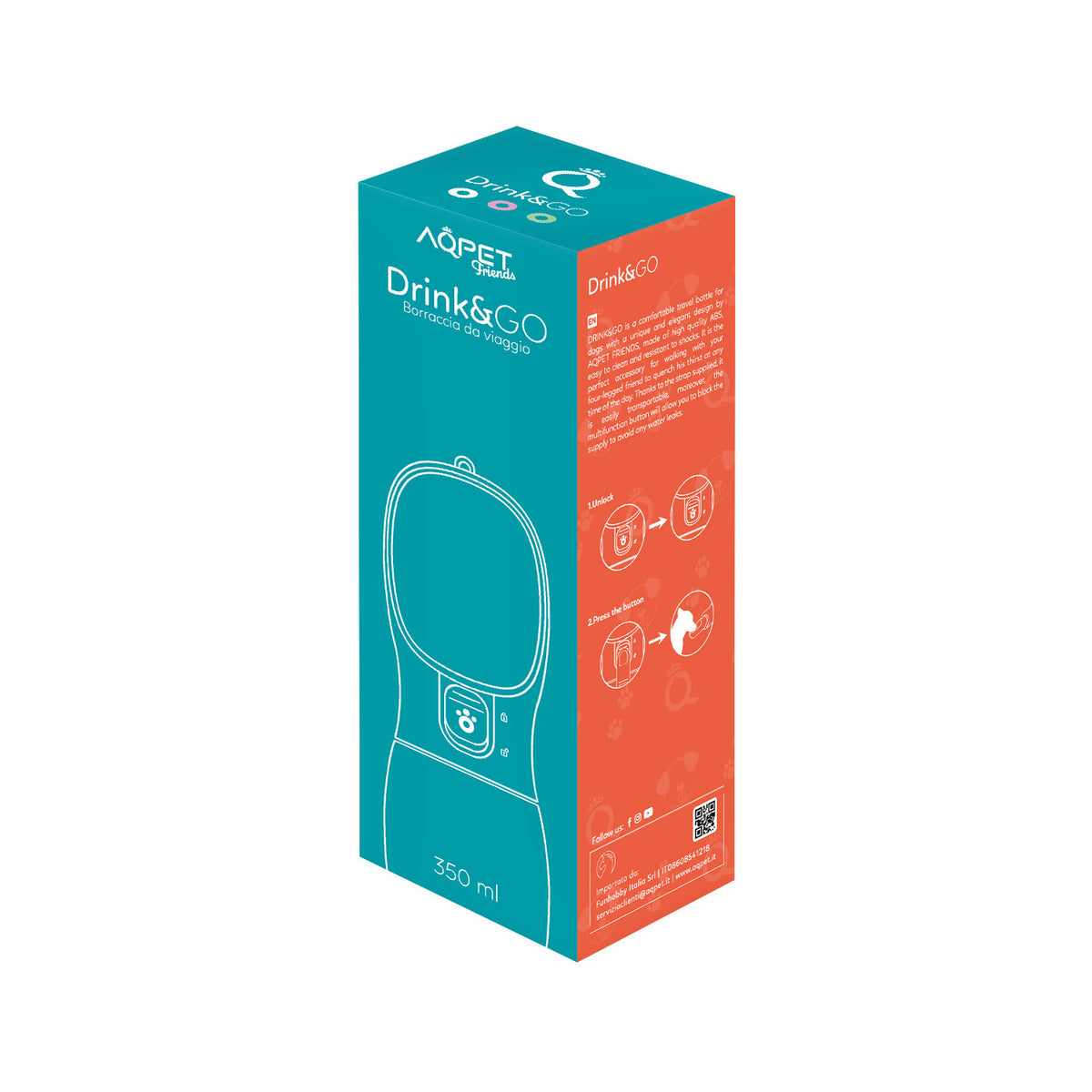 AQPET FRIENDS Drink&go Travel Water Bottle