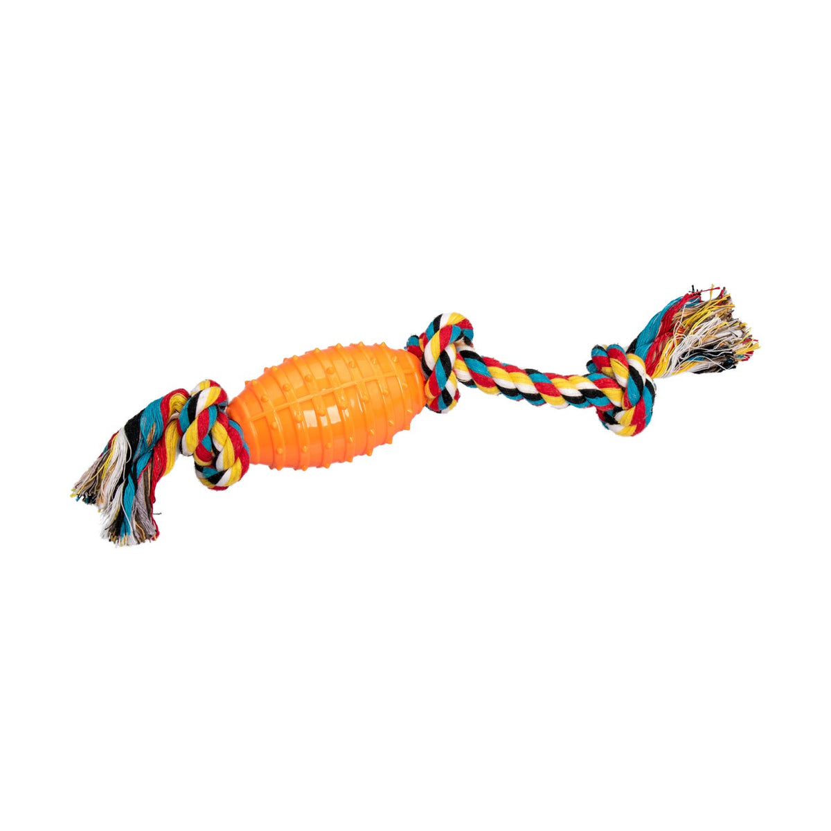 AQPET FRIENDS AQPET Giochi Per Cane Smarty Corda E Palla Ovale Di Gomma 38 Cm Gioco Per Cani Divertimento Pet