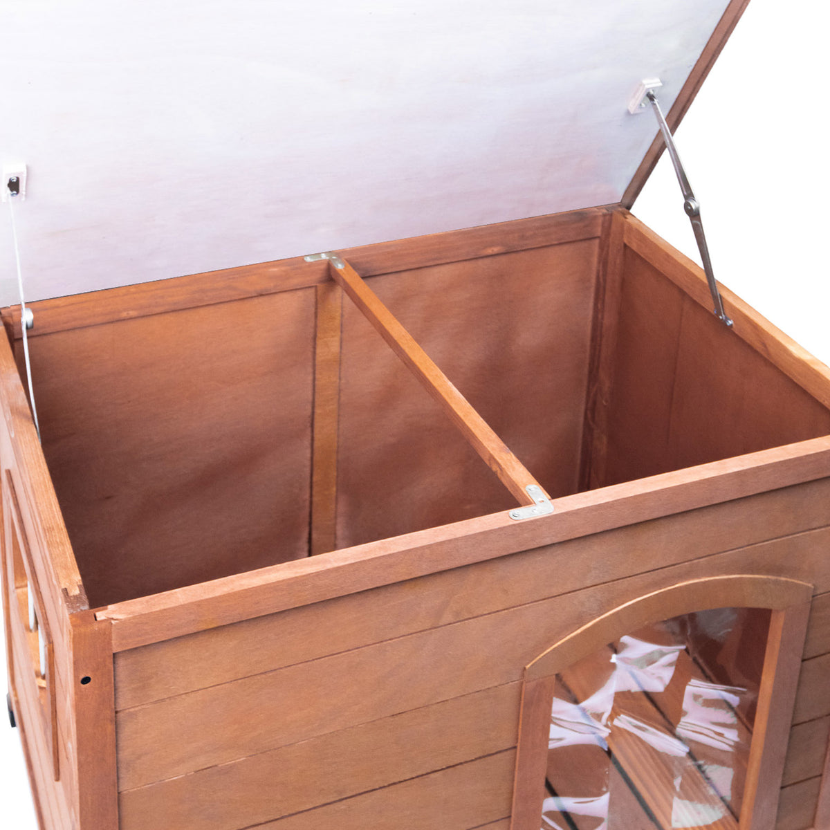 AQPET FRIENDS Wooden Kennel with Openable Roof for Dogs and Cats Comfort and Relaxation