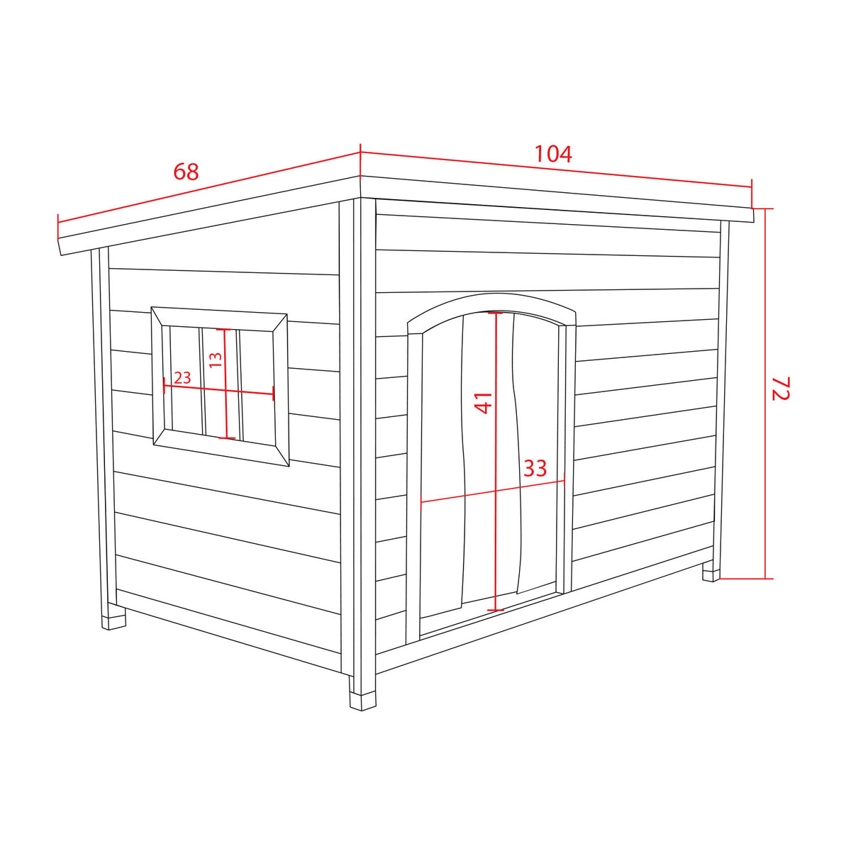 AQPET FRIENDS Wooden Kennel with Openable Roof for Dogs and Cats Comfort and Relaxation