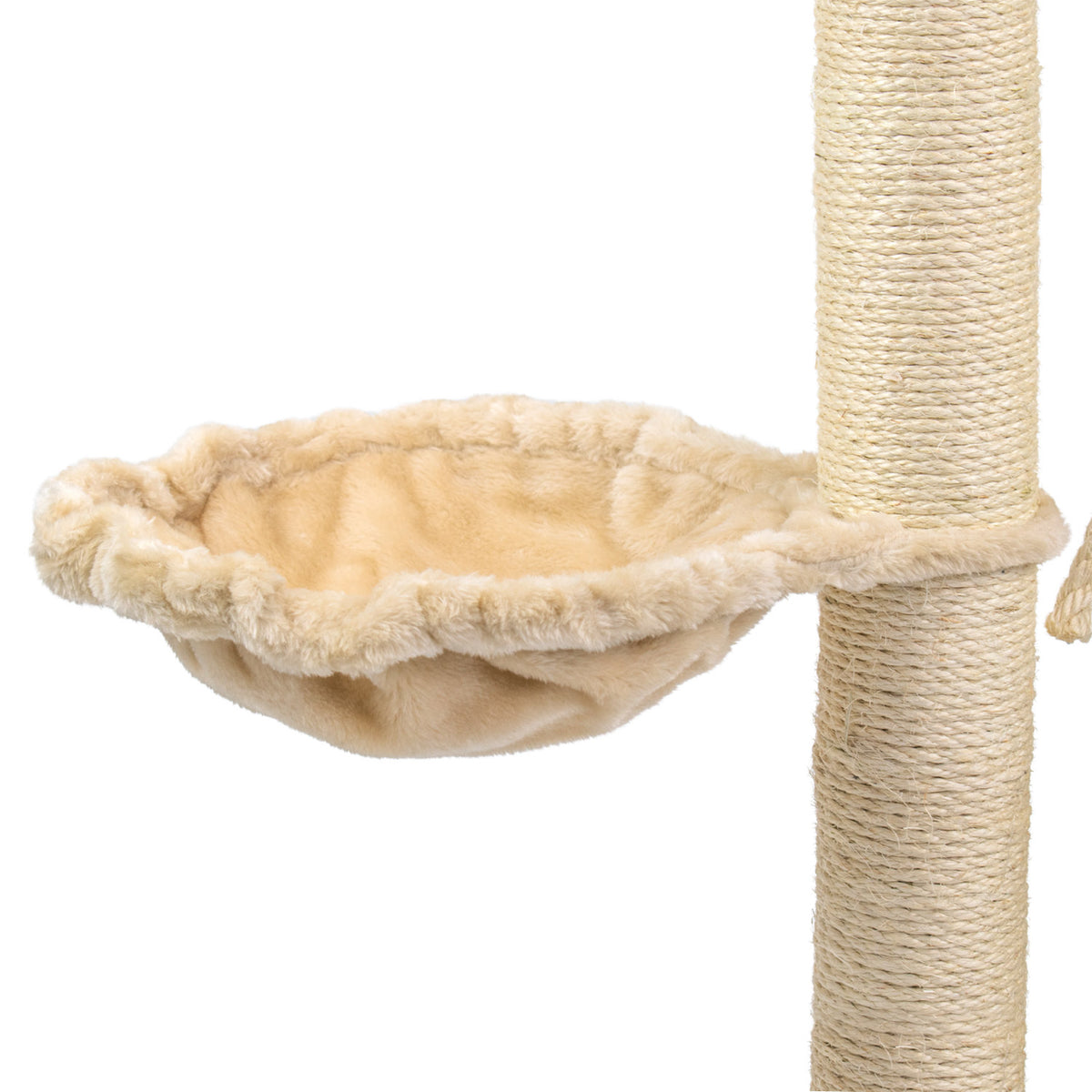 AQPET FRIENDS Athens Cat Scratching Post 115 cm with Cat Bed Tree Playground Toy Scratcher for Cat Beige