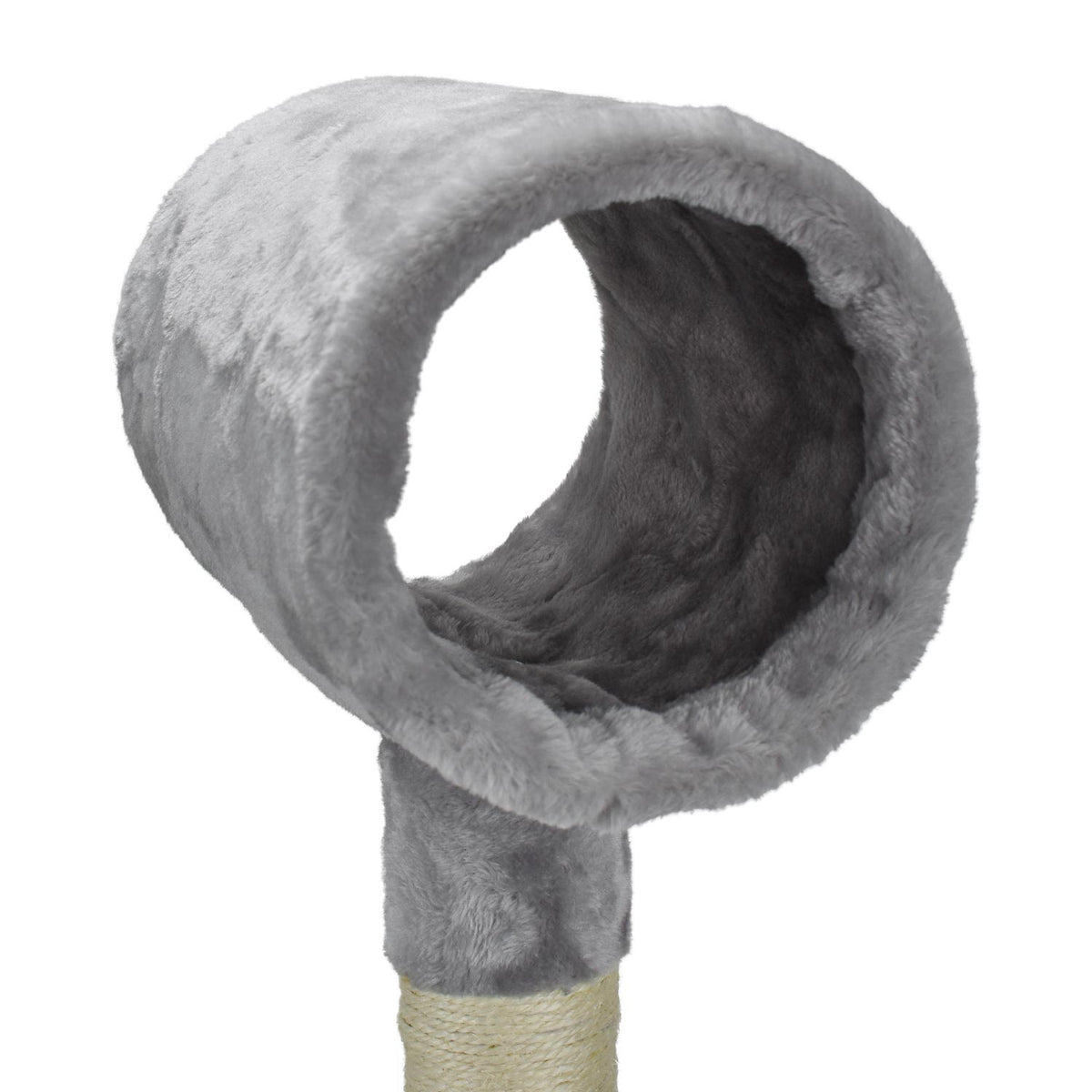 AQPET FRIENDS Cat Scratching Post Berlin 135 cm with Cat Cave Cat Tree Play Park Scratching Toy for Cat Grey Color