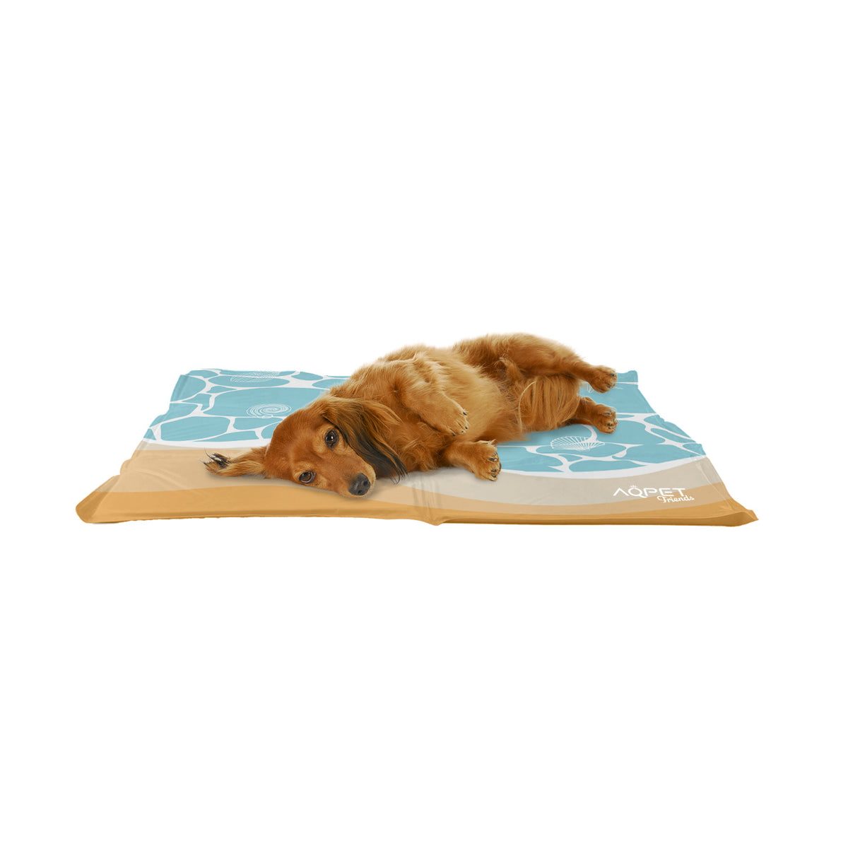 AQPET FRIENDS Tappetino Refrigerante Rinfrescante per Cane Gatto Animali, Gel non Tossico, Fantasia Sea