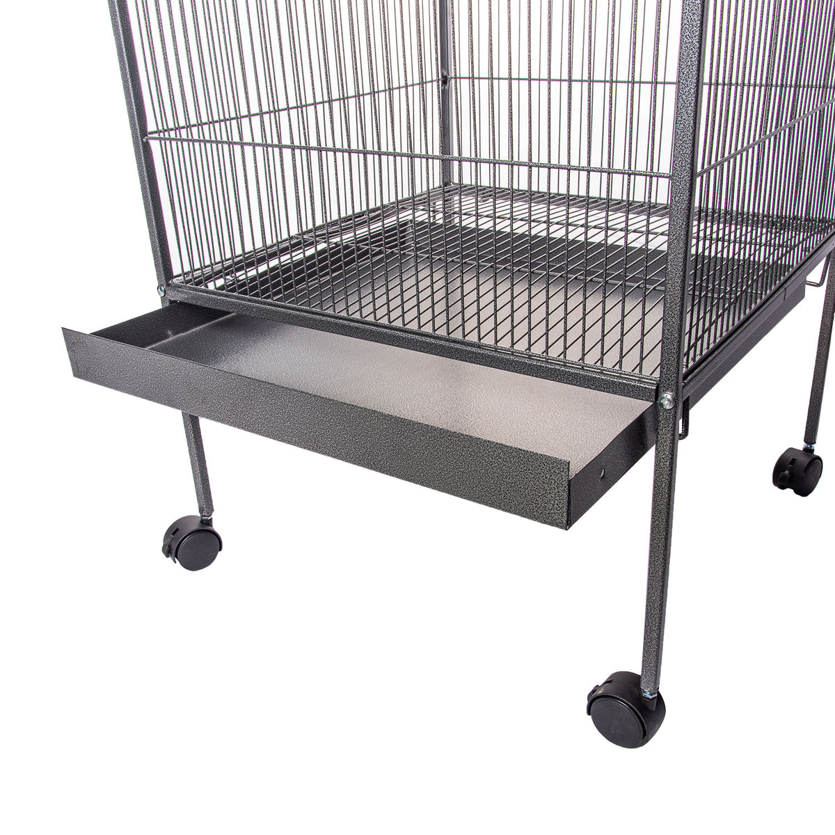 AQPET FRIENDS Voliera per Uccelli Canarini e Volatili, Gabbia Completa in Metallo Senza Tetto, Adatta per Interno, Dimensioni 146x54x54 cm, Colore Nero