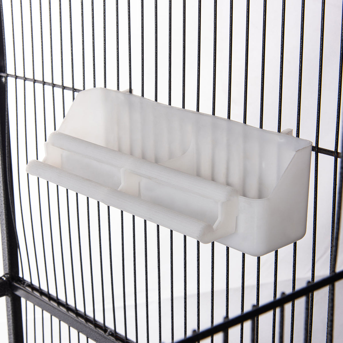 AQPET FRIENDS Voliera con Tetto per Uccelli Grandi e Canarini, Gabbia in Metallo con Piedistallo e Ruote, Adatta per Interno ed Esterno, Dimensioni 157x52x52 cm, Nero
