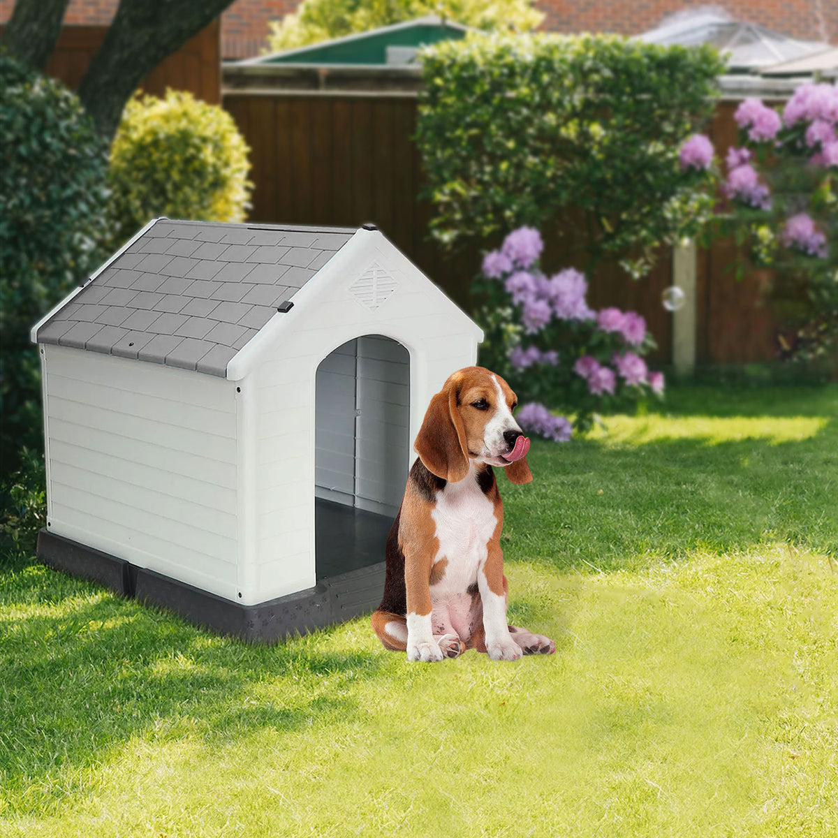 AQPET FRIENDS Chalet Cuccia In Plastica Impermeabile Per Cani E Gatti Comfort e Relax, Per Interno ed Esterno