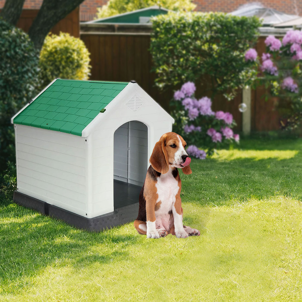 AQPET FRIENDS Chalet Waterproof Plastic Pet House For Dogs And Cats Comfort and Relaxation, For Indoor And Outdoor Use