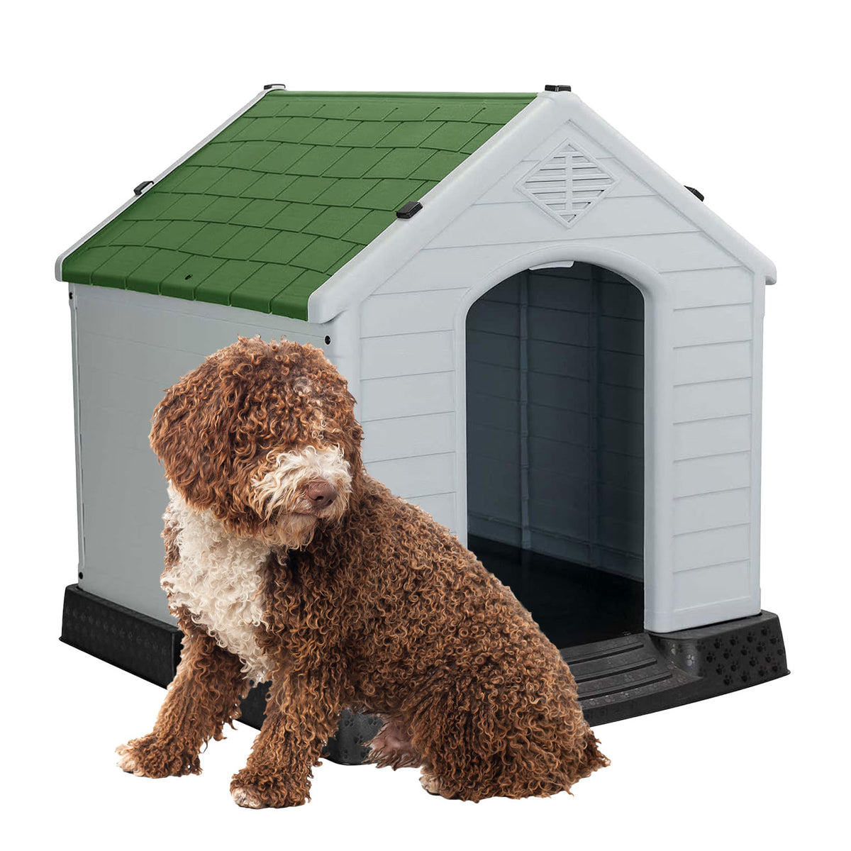AQPET FRIENDS Chalet Cuccia In Plastica Impermeabile Per Cani E Gatti Comfort e Relax, Per Interno ed Esterno