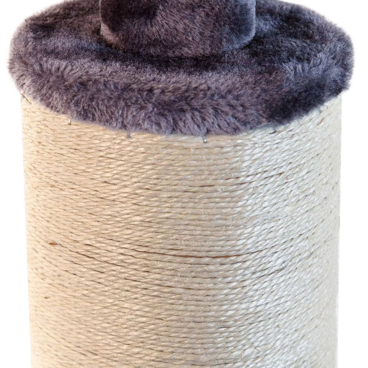 AQPET FRIENDS Tiragraffi in Sisal e tessuto con piattaforma, Alto 58 cm per il massimo divertimento del tuo gatto, Colore Grigio