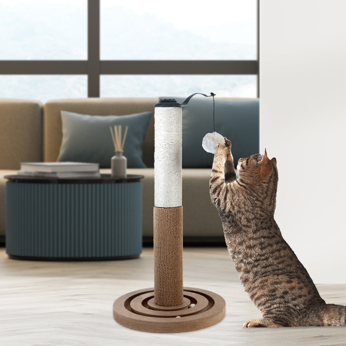 AQPET FRIENDS Puzzle Cat Scratcher 30X30X55CM For Cats Relaxation And Fun