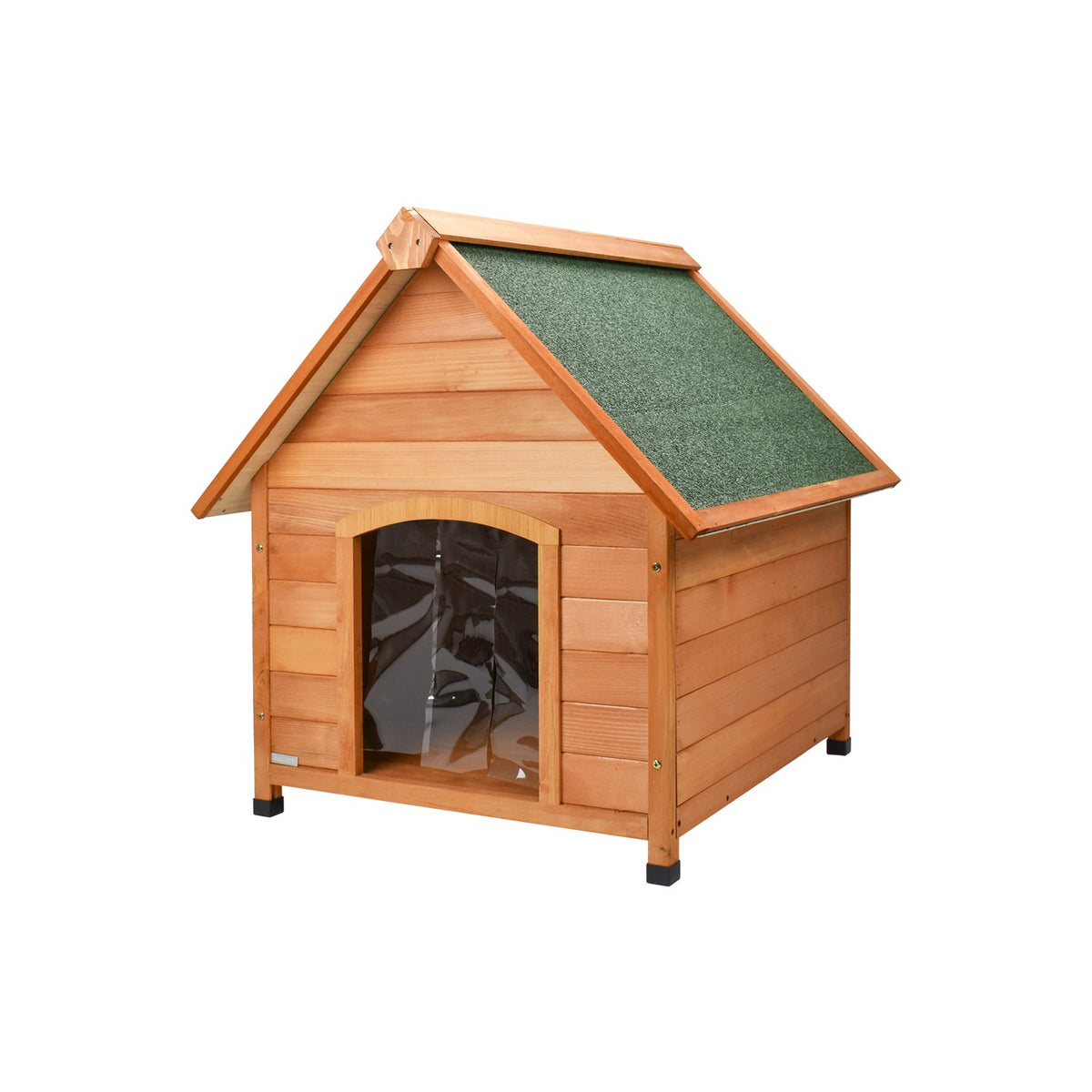 AQPET FRIENDS Suite Cuccia In Legno Con Tetto Spiovente Completa Di Tenda Termica Per Cani E Gatti